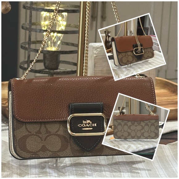 COACH Signature Colorblock Morgan Crossbody in Khaki/Multi, BNWT - Picture 1 of 16